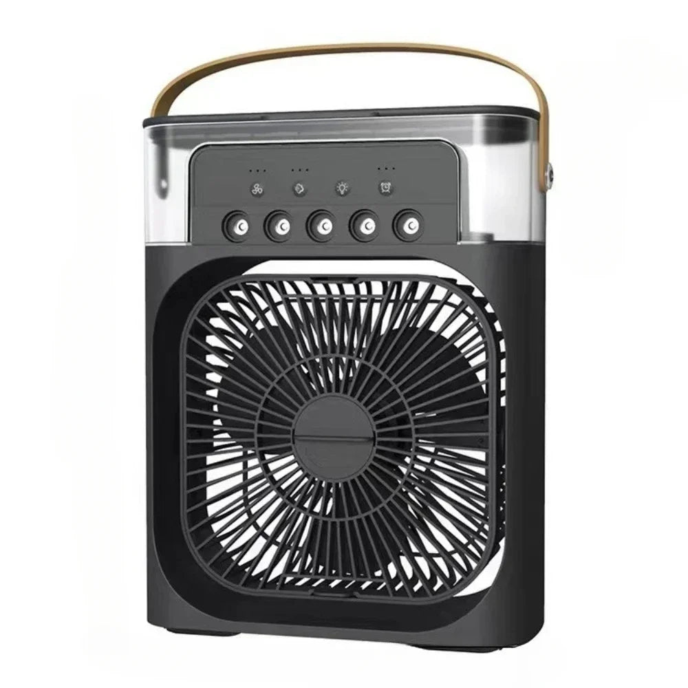 Portable Humidifier Fan Air Conditioners USB Electric Fan LED Night Light Water Mist Fun 3 In 1 Air Cooler Humidifie For Home