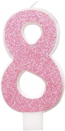 NUMERAL CANDLE 8 - PINK