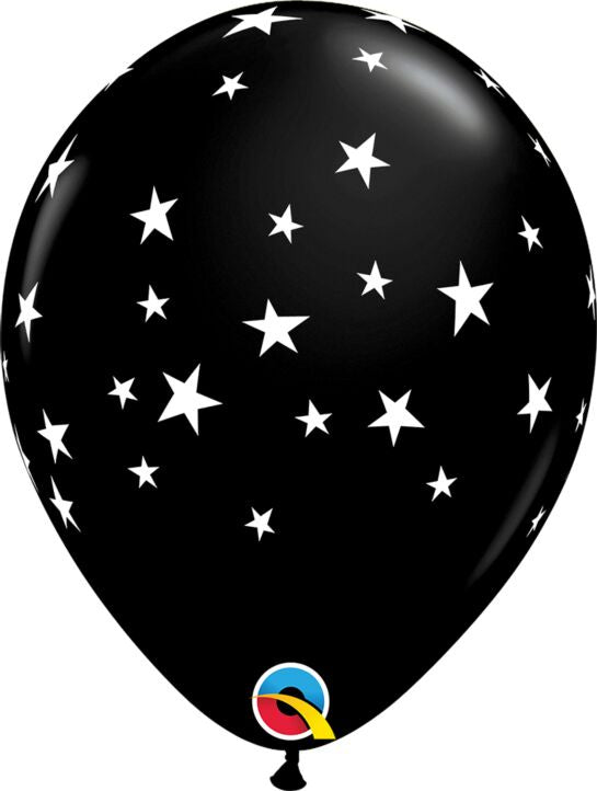 11" Rnd Qx Latex Onyx 050ct Contempo Stars