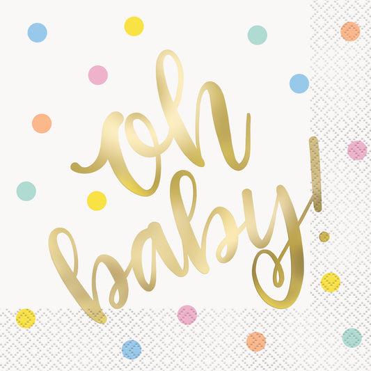 Oh Baby Lunch Napkins Pk16