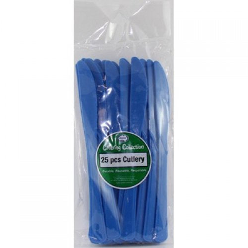 Plastic Knife Royal Blue Pack of 20