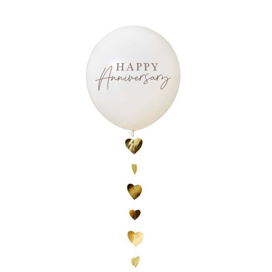 Anniversary Latex Balloon with Hearts 45cm