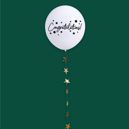 Big Congratulations Latex Balloon with Star Tail 45cm