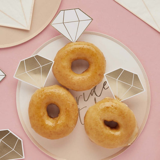 Bride to Be Diamond Food Picks 7.5cm Pack of 12