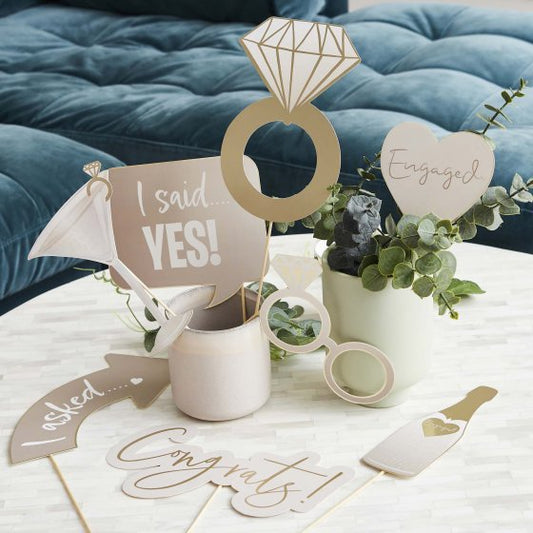 Engagement Photo Booth Props Set