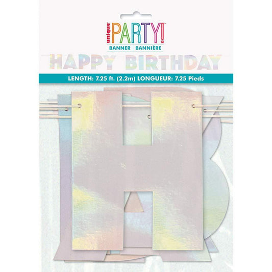 IRIDESCENT HAPPY BIRTHDAY CUTOUT BANNER
