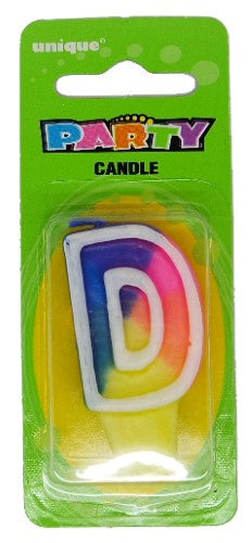 Rainbow Alphabet Candle D