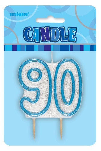Glitz Blue Number Candle 90