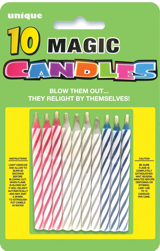 MAGICAL SPIRAL CANDLE MULTICOLOR PACK OF 10