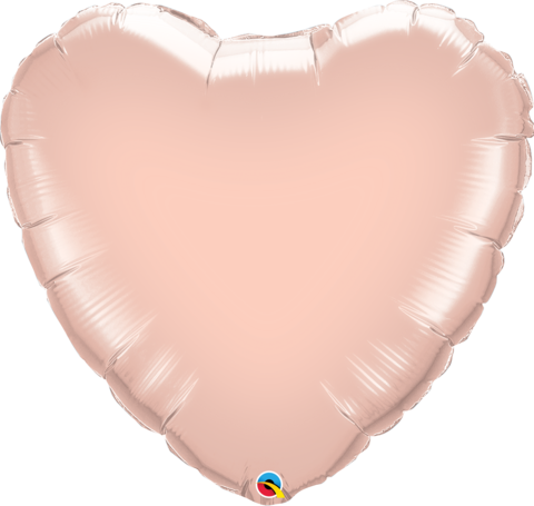 Heart Rose Gold Plain Foil Balloon 36"