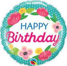 Bday Petite Polka Dots Foil Balloon 18''