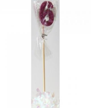 PINK GLITTER LONG STICK CANDLE #6
