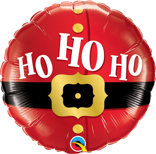 Round Ho Ho Ho Santa's Belt Foil Balloon 18"