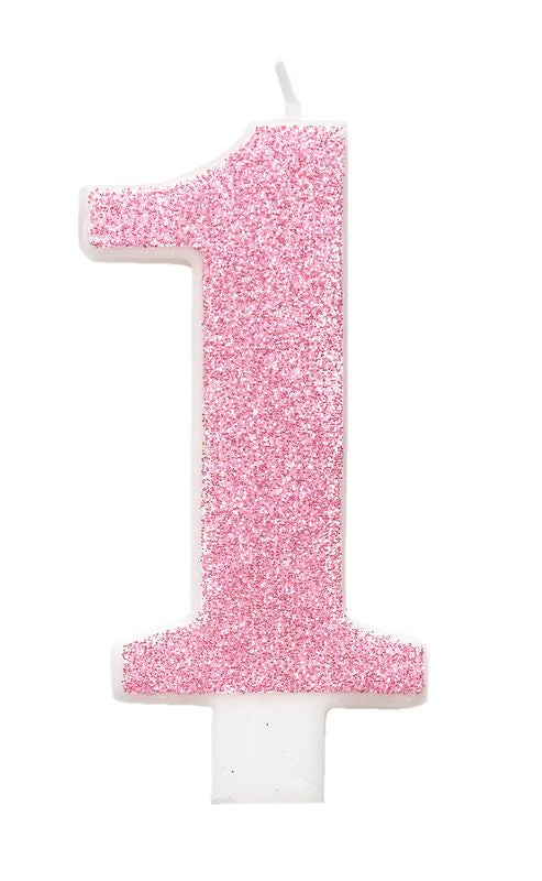 NUMERAL CANDLE 1 - PINK