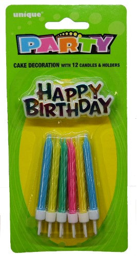 12 Candles And Happy Birthday Cake Topper