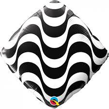 Foil Balloon 18"(45cm) Black And White Diamond