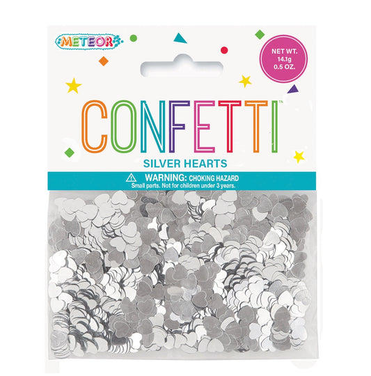 Silver Hearts Confetti 14.1g (0.5oz)