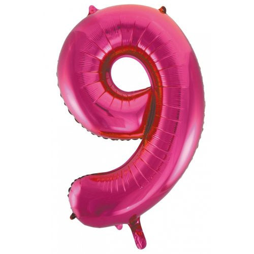 Large Foil Number Balloon 34"(86cm) Magenta 9 Alpen