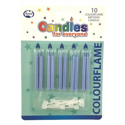 Candles Color Flames Blue Pack Of 10
