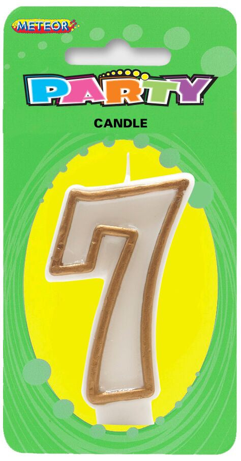 Number Candle Gold Detail '7'