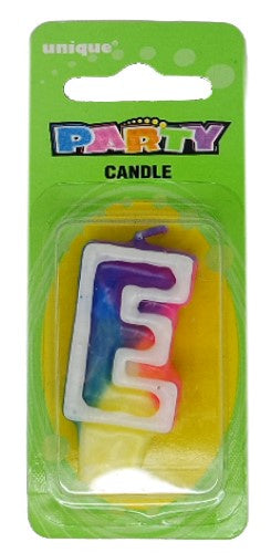 Rainbow Alphabet Candle E