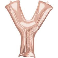 Anagram Large Foil Letter Y Rose Gold