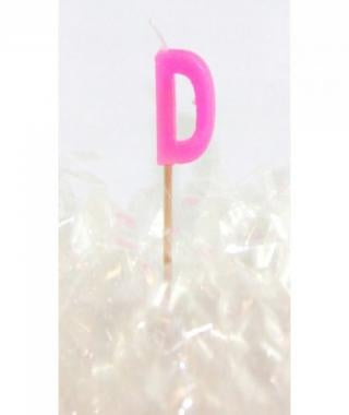 ALPHABET CANDLE #D ASSORTED COLOURS