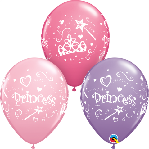 11" Print Princess Assorted Latex Balloons Pack Of 50