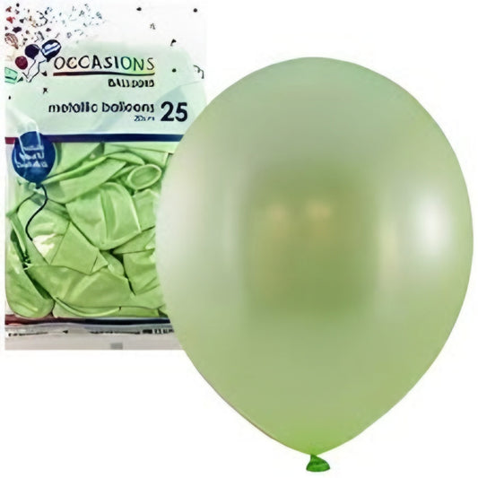 Metallic Mint Latex Balloons 12in / 30cm Pack of 25 Party Decoration