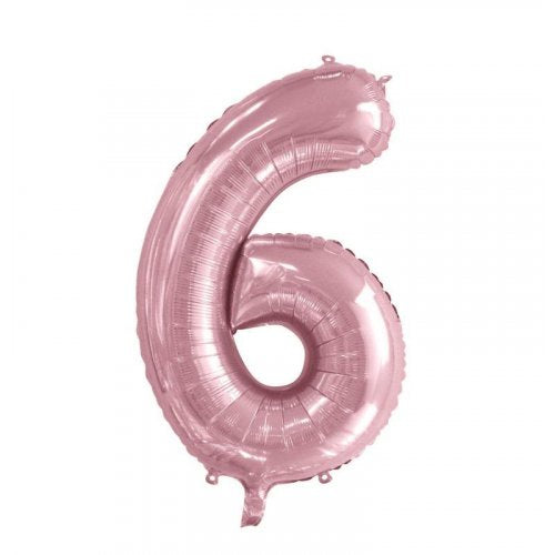 34inch Decrotex Foil Balloon Number Light Pink #6 Foil Balloon
