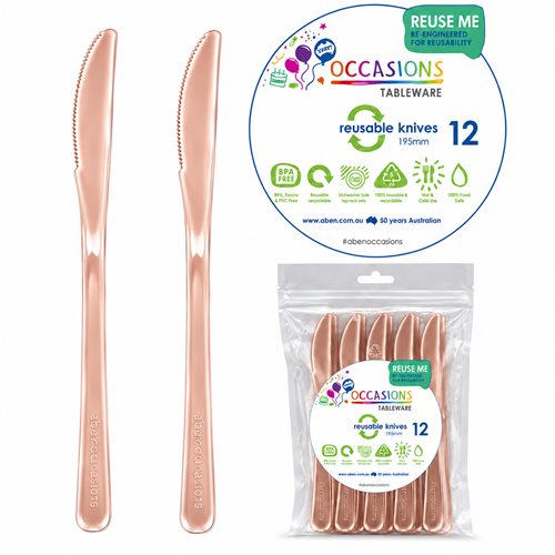 Rose Gold Knives Pack of 12