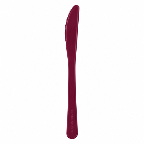 Plastic Knife Burgundy Pack of 20