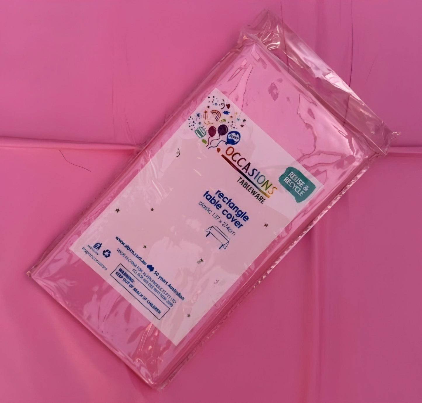 Table Cover Rectangle Light Pink 137x274cm
