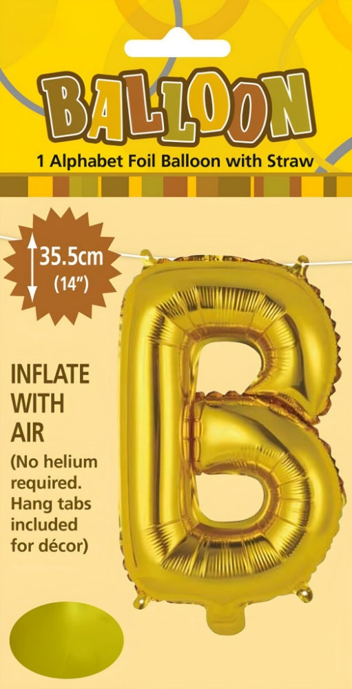 Alphabet Foil Balloon 35cm (14inch) Gold B