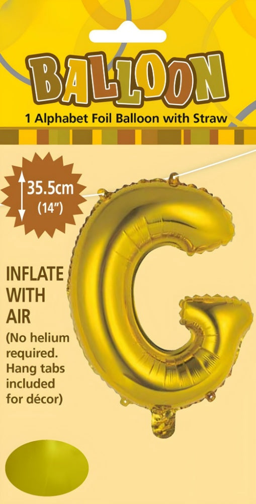 Alphabet Foil Balloon 35cm (14inch) Gold G