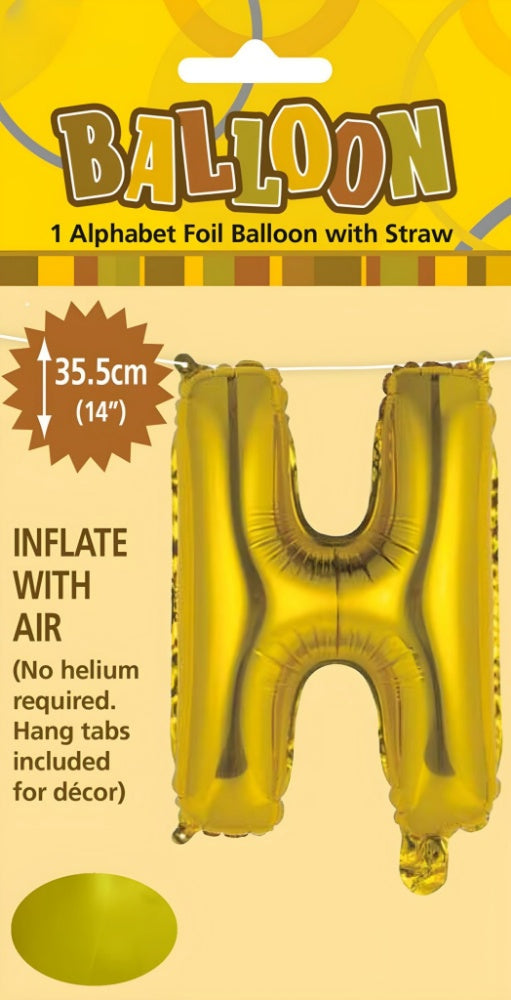 ALPHABET FOIL 14" PKG -GOLD H