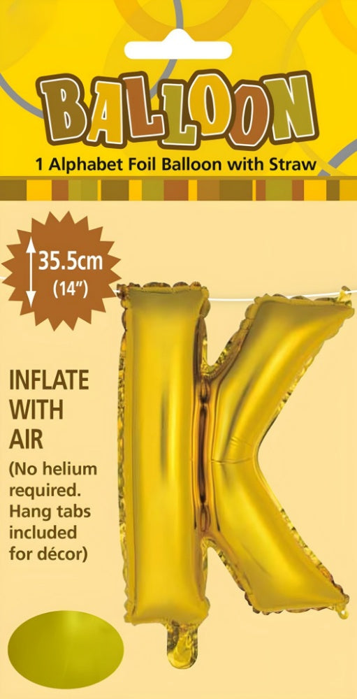 Alphabet Foil Balloon 35cm (14inch) Gold K