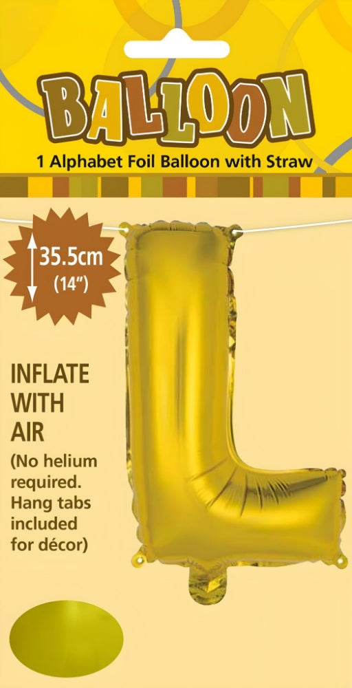 Alphabet Foil Balloon 35cm (14inch) Gold L