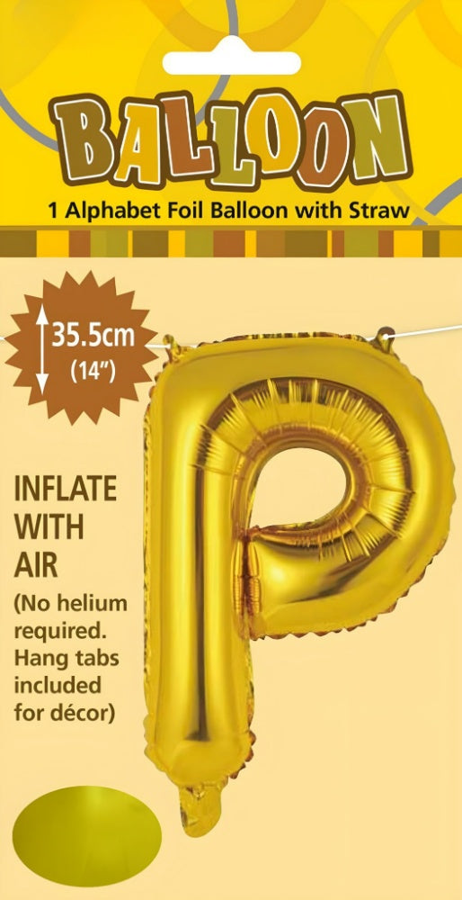 Alphabet Foil Balloon 35cm (14inch) Gold P