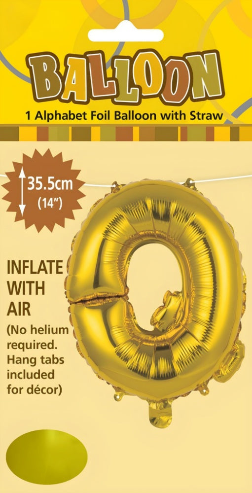 Alphabet Foil Balloon 35cm (14inch) Gold Q
