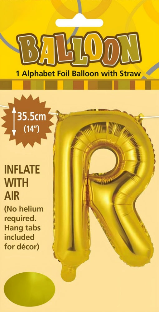 Alphabet Foil Balloon 35cm (14inch) Gold R