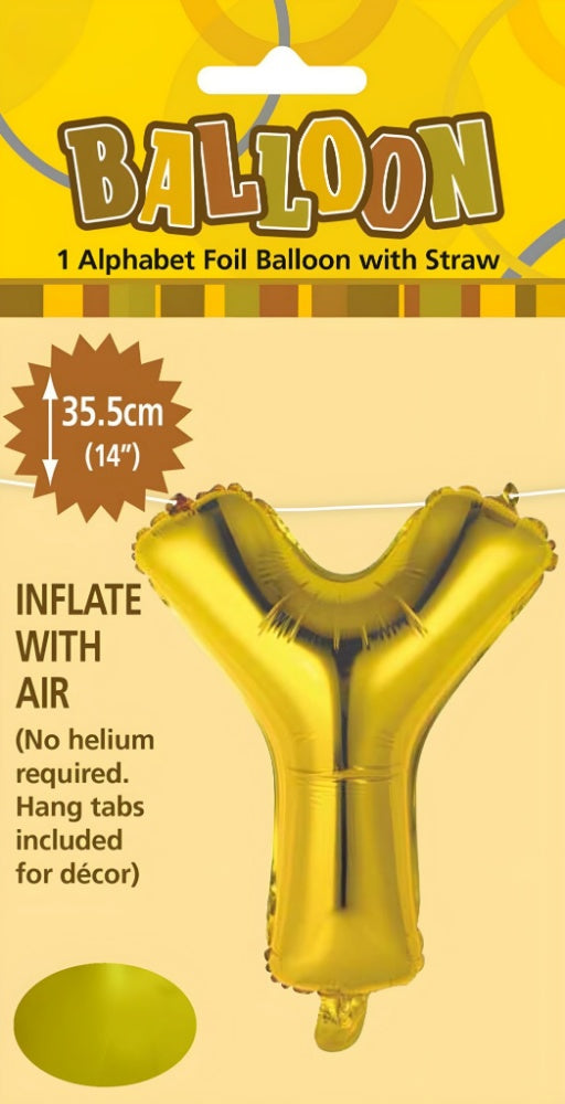 Alphabet Foil Balloon 35cm (14inch) Gold Y