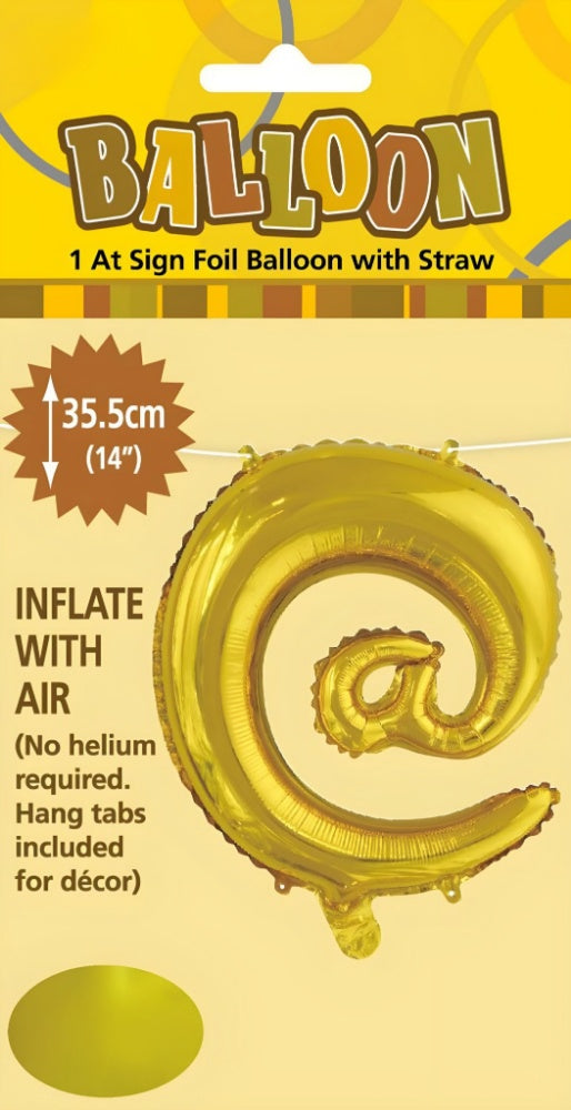 At Sign Foil Balloon 35cm (14inch) Gold @