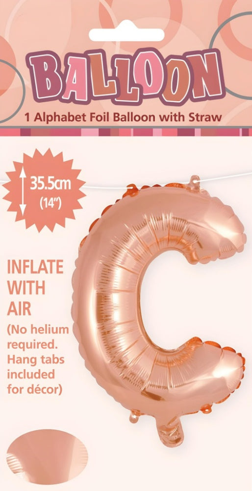 Alphabet Foil Balloon 35cm (14inch) Rose Gold C
