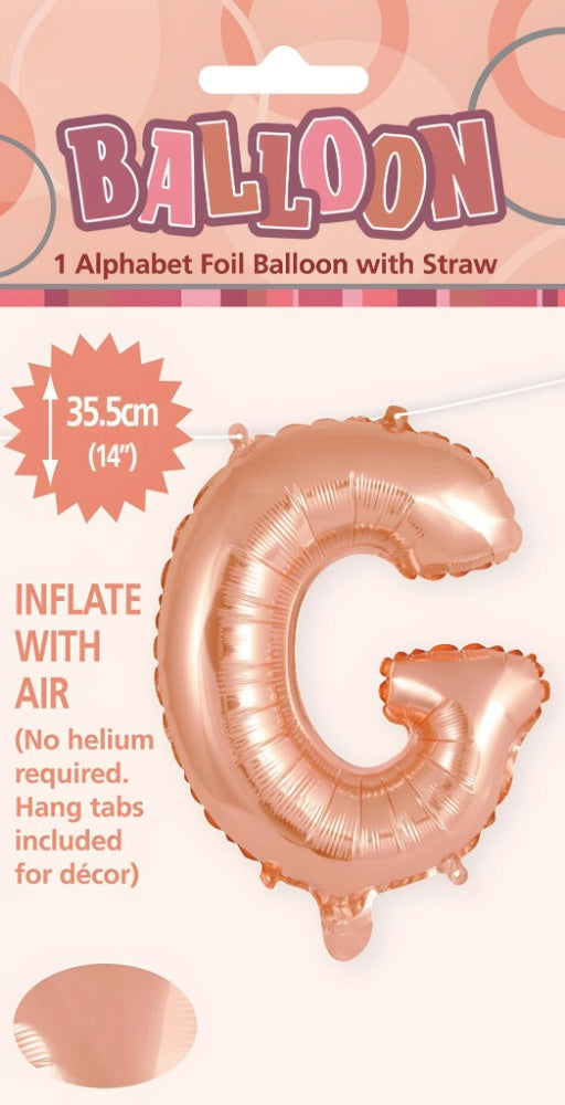 Alphabet Foil Balloon 35cm (14inch) Rose Gold G