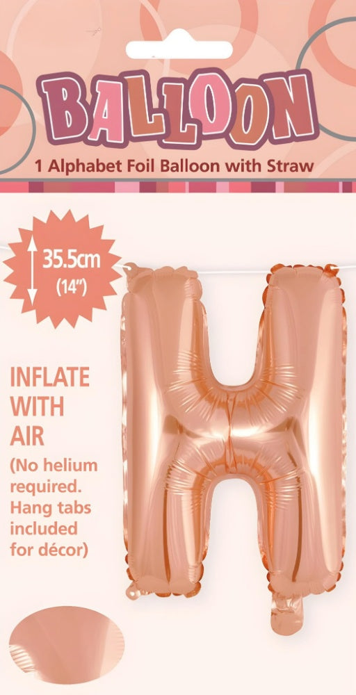 Alphabet Foil Balloon 35cm (14inch) Rose Gold H