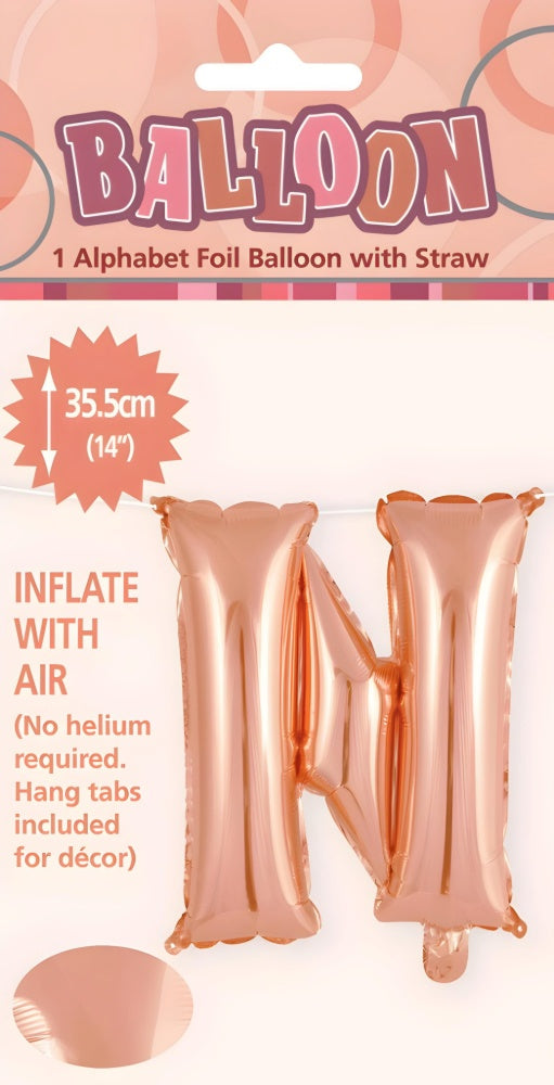 Alphabet Foil Balloon 35cm (14inch) Rose Gold N