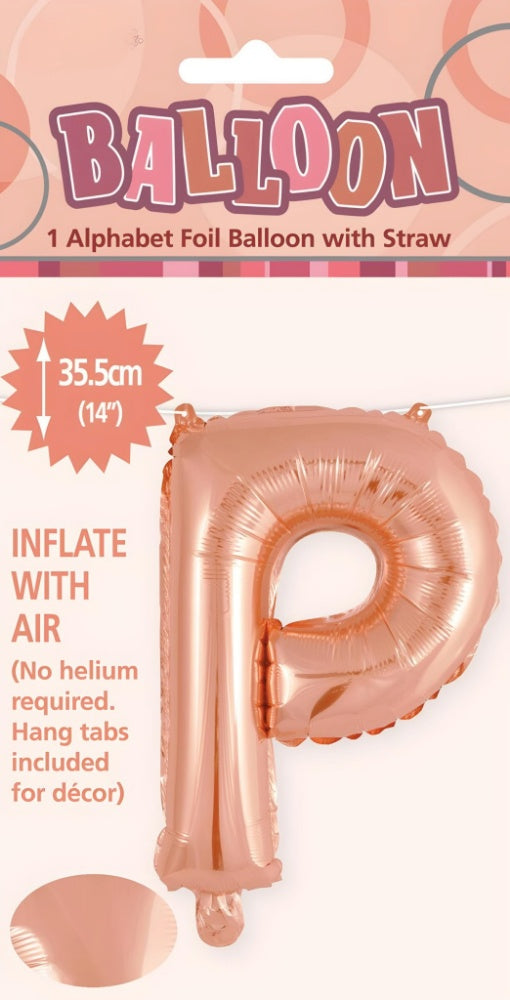Alphabet Foil Balloon 35cm (14inch) Rose Gold P