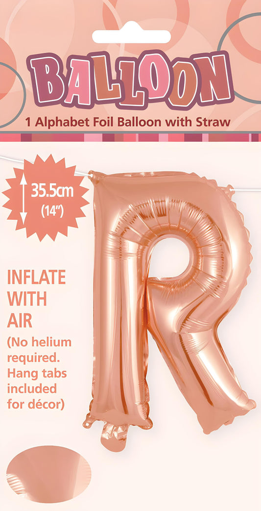 Alphabet Foil Balloon 35cm (14inch) Rose Gold R