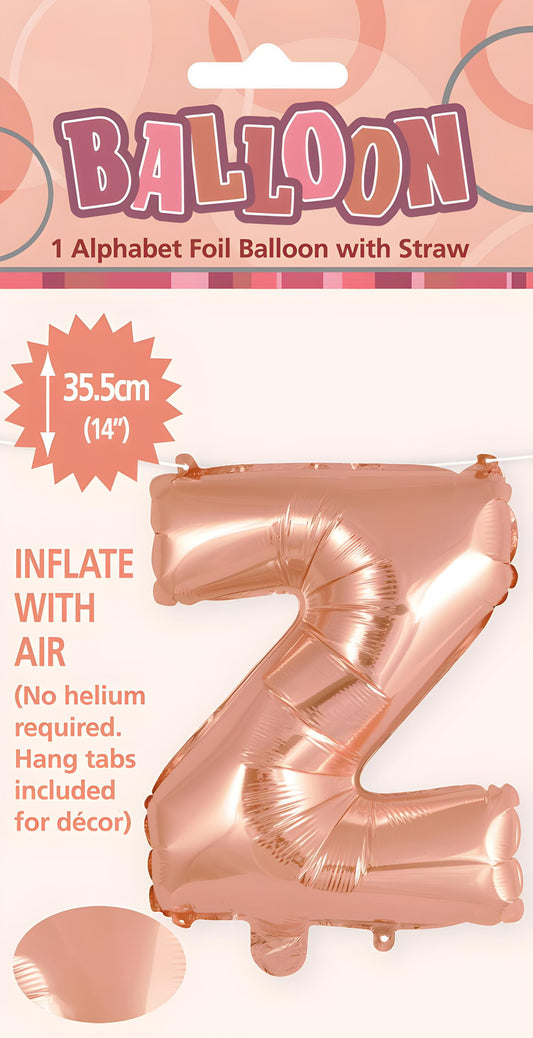 Alphabet Foil Balloon 35cm (14inch) Rose Gold Z